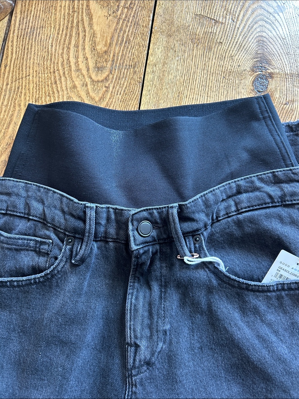 Good American Wide Leg Solution Jeans Black377 - Picture 6 of 15